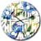 Designart 'Retro Floral Botanical Design I Mid-Century Modern Wall Clock